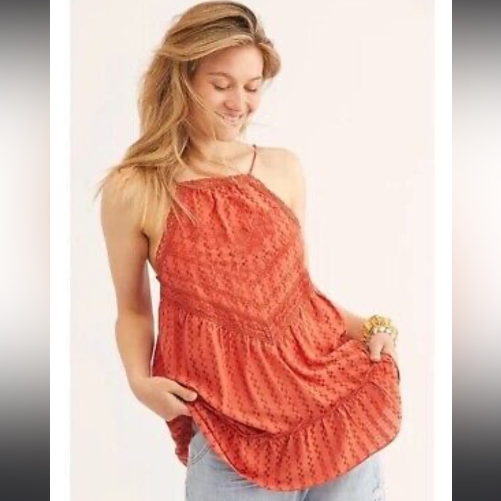 Free people orange top size XS